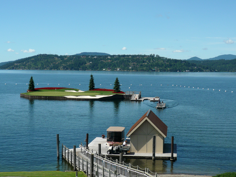 Floating Green at Coeur d'Alene Golf Resort